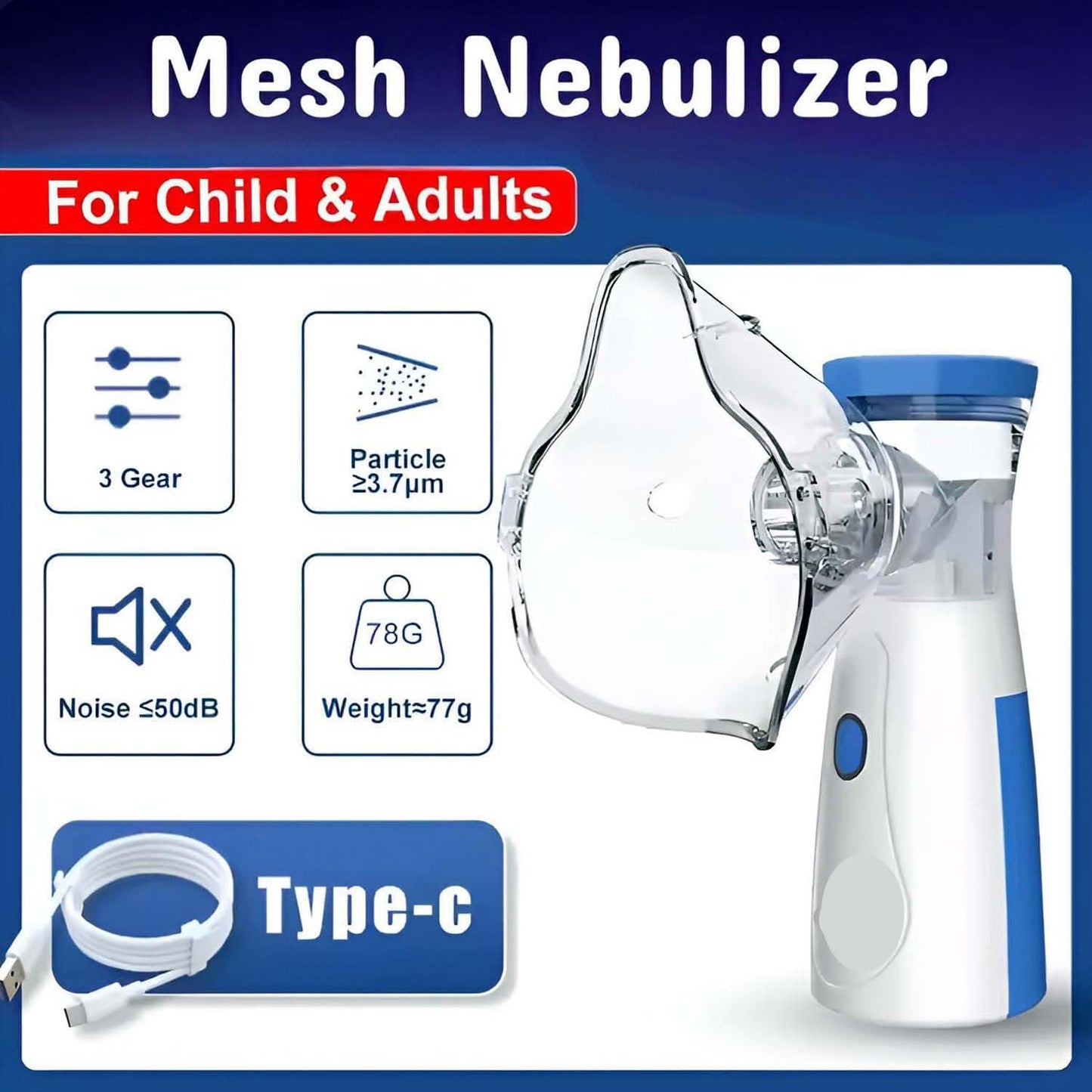 Mini Nebulizer Machine Rechargeable Nebulizer Handheld Mesh Nebulizer For Breathing Problems