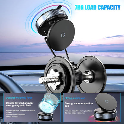 K009 Ultra Vacuum Car Mount,Magnetic Grip, 360° Phone Mount for iPhone & Android Mobile Holder