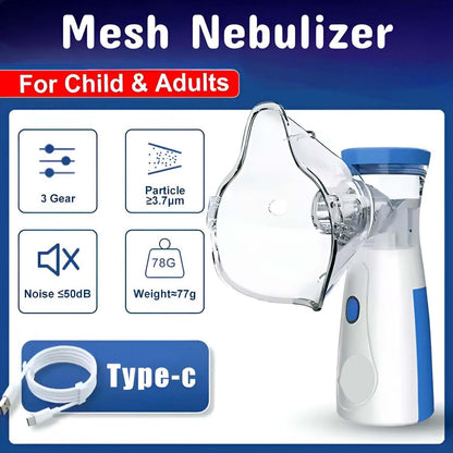 Mini Nebulizer Machine Rechargeable Nebulizer Handheld Mesh Nebulizer For Breathing Problems